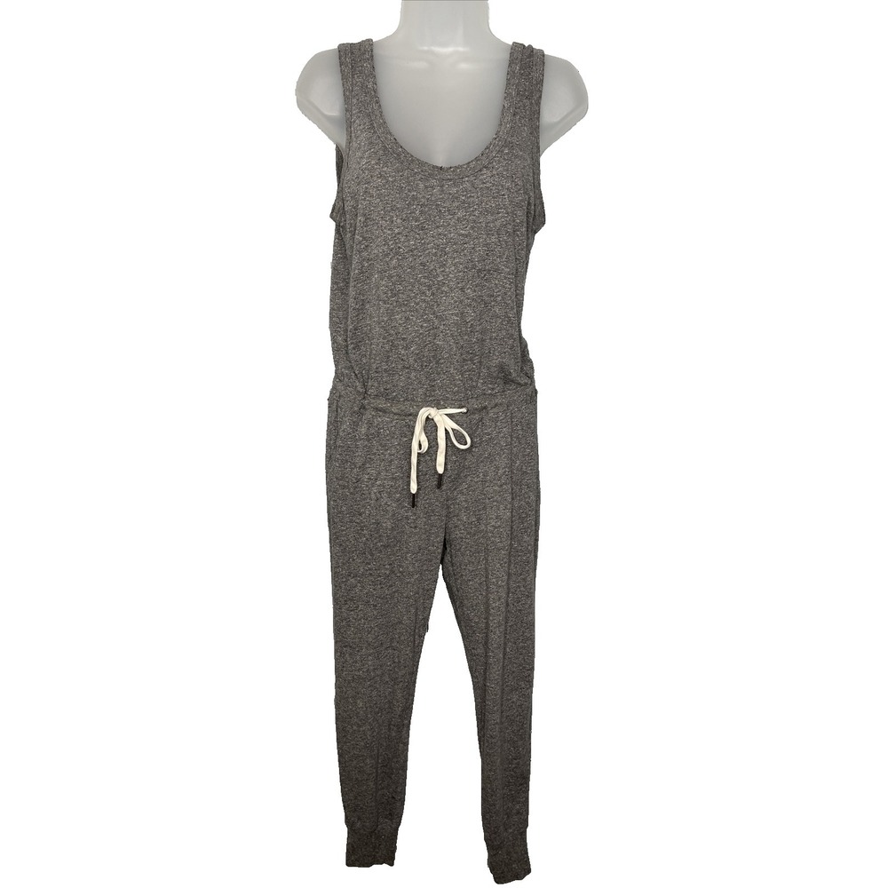 Philanthropy Jumpsuit Women's Small Gray Knit Drawstring Sleeveless‎ Lounge